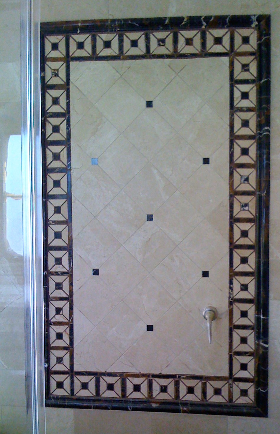 custom shower design, mosaic