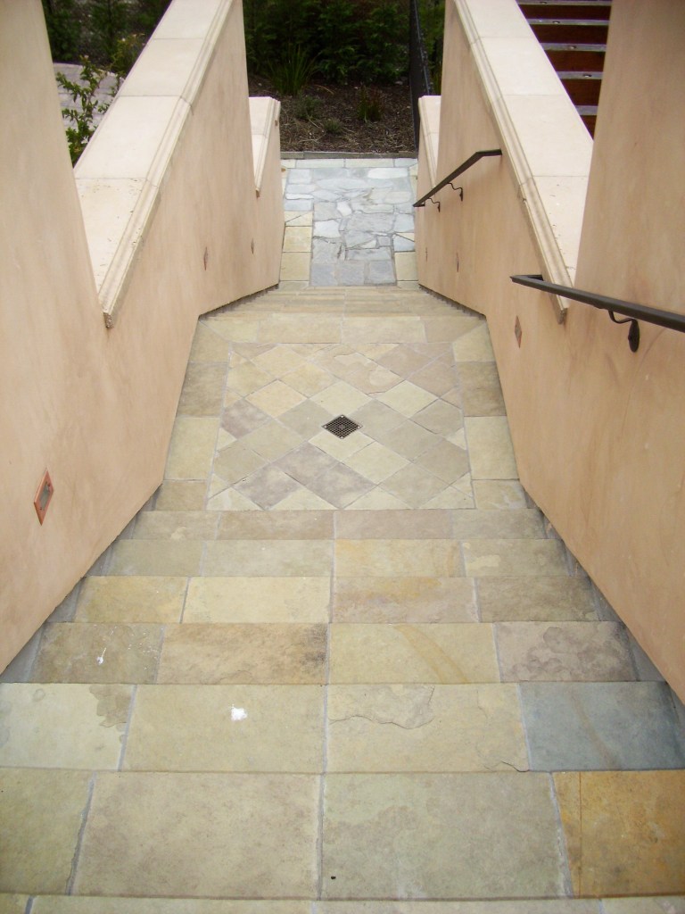 exterior design, stairs, natural stone