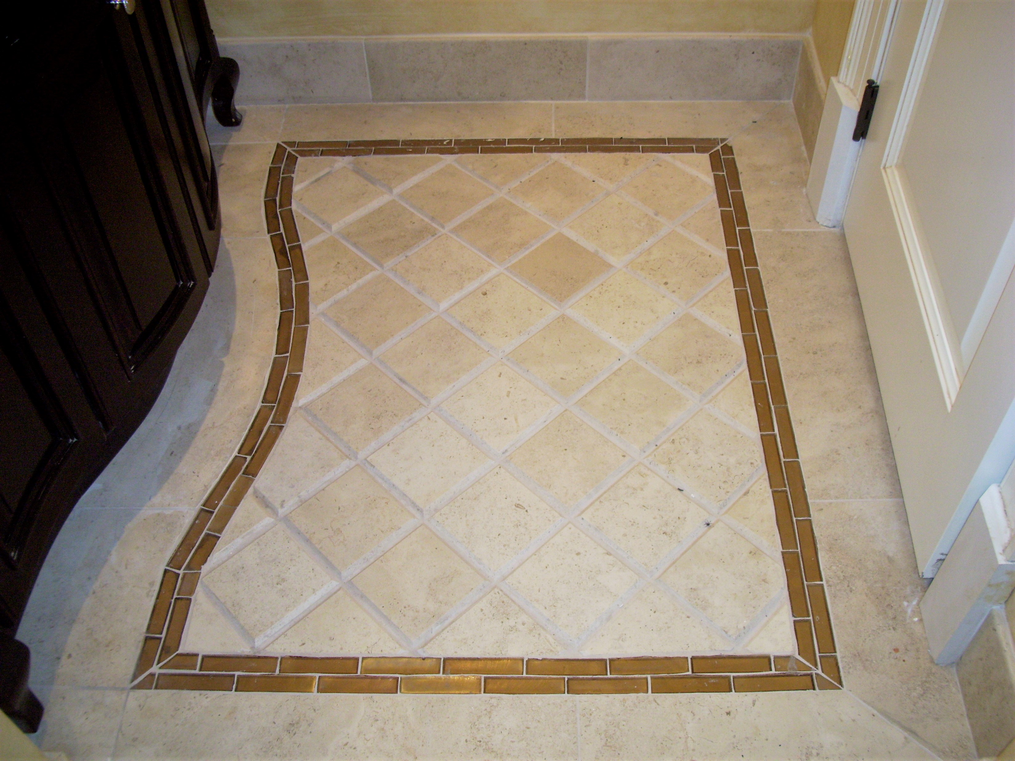 natural stone floor work, mosaic