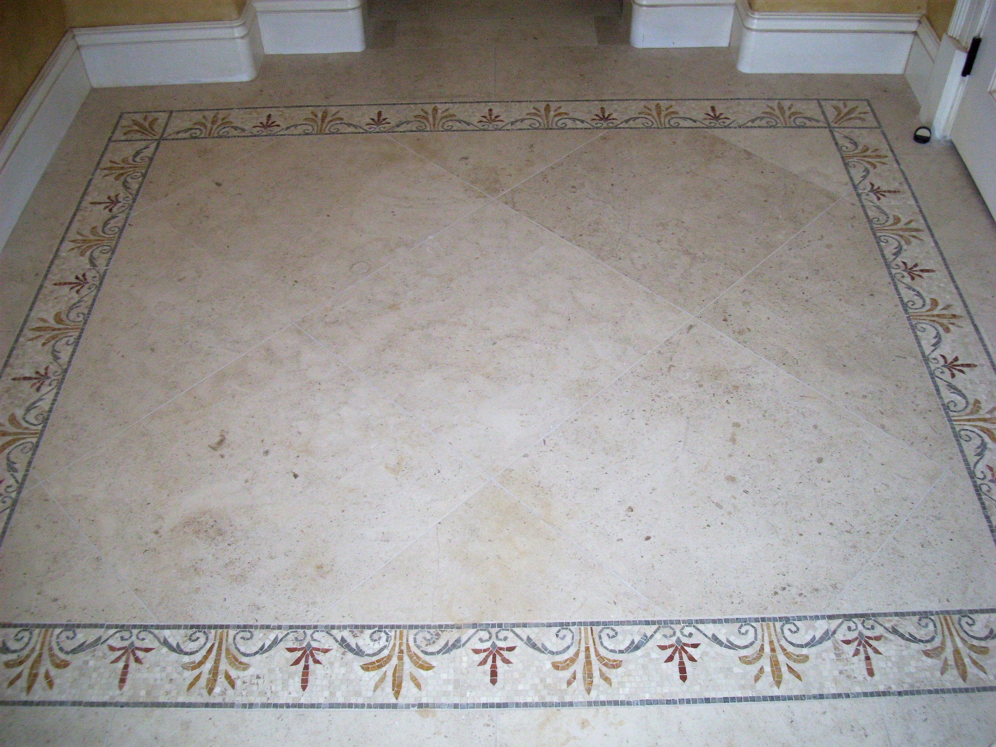 natural stone floor design, mosaic