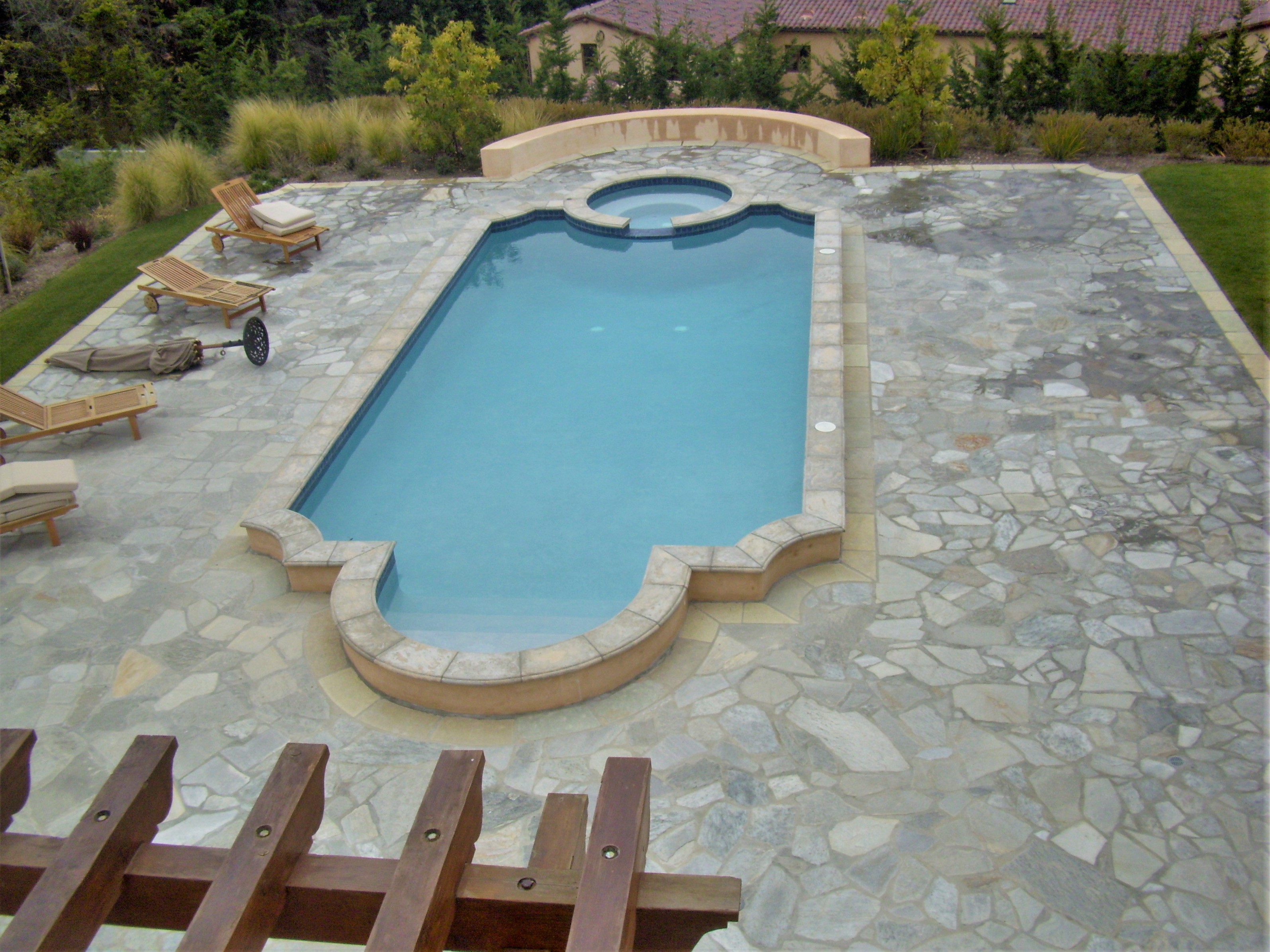 exterior design, pool, natural stone, pavers