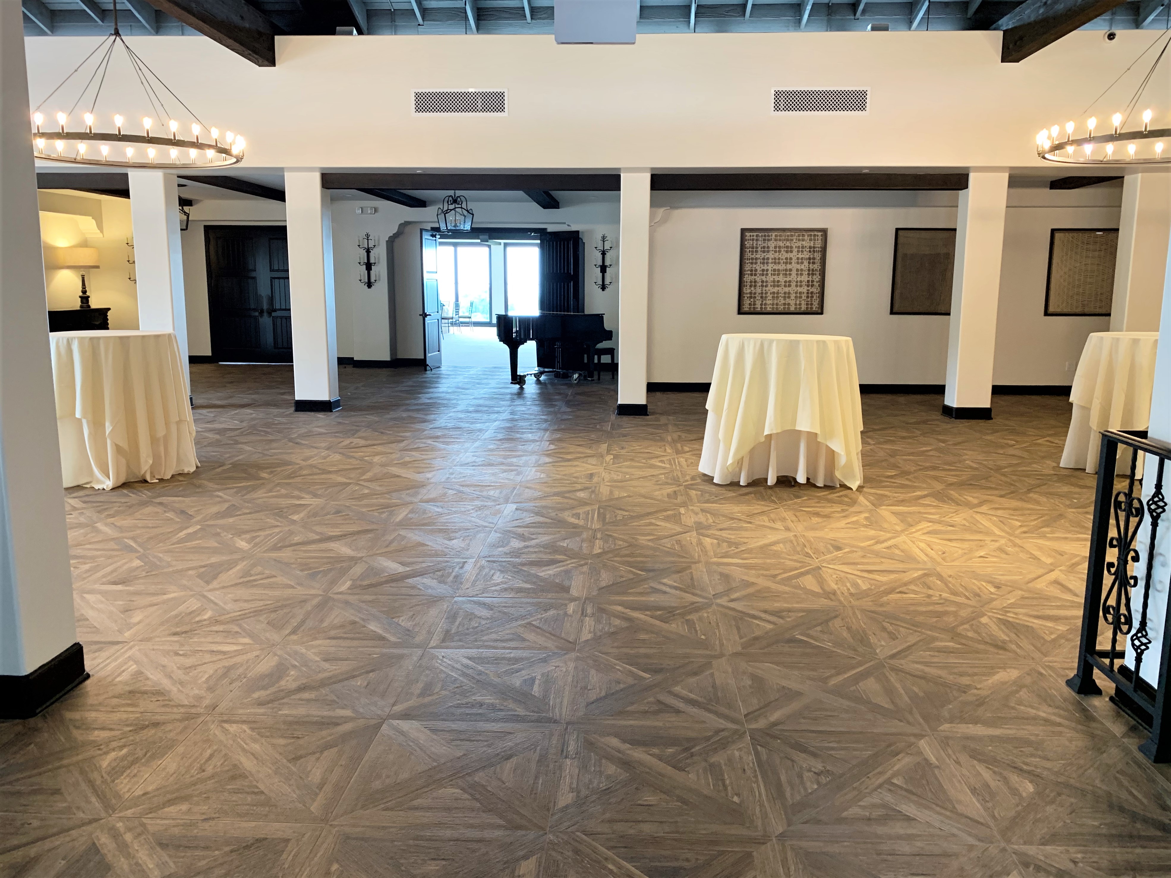 commercial work, tile floor, banquette room 