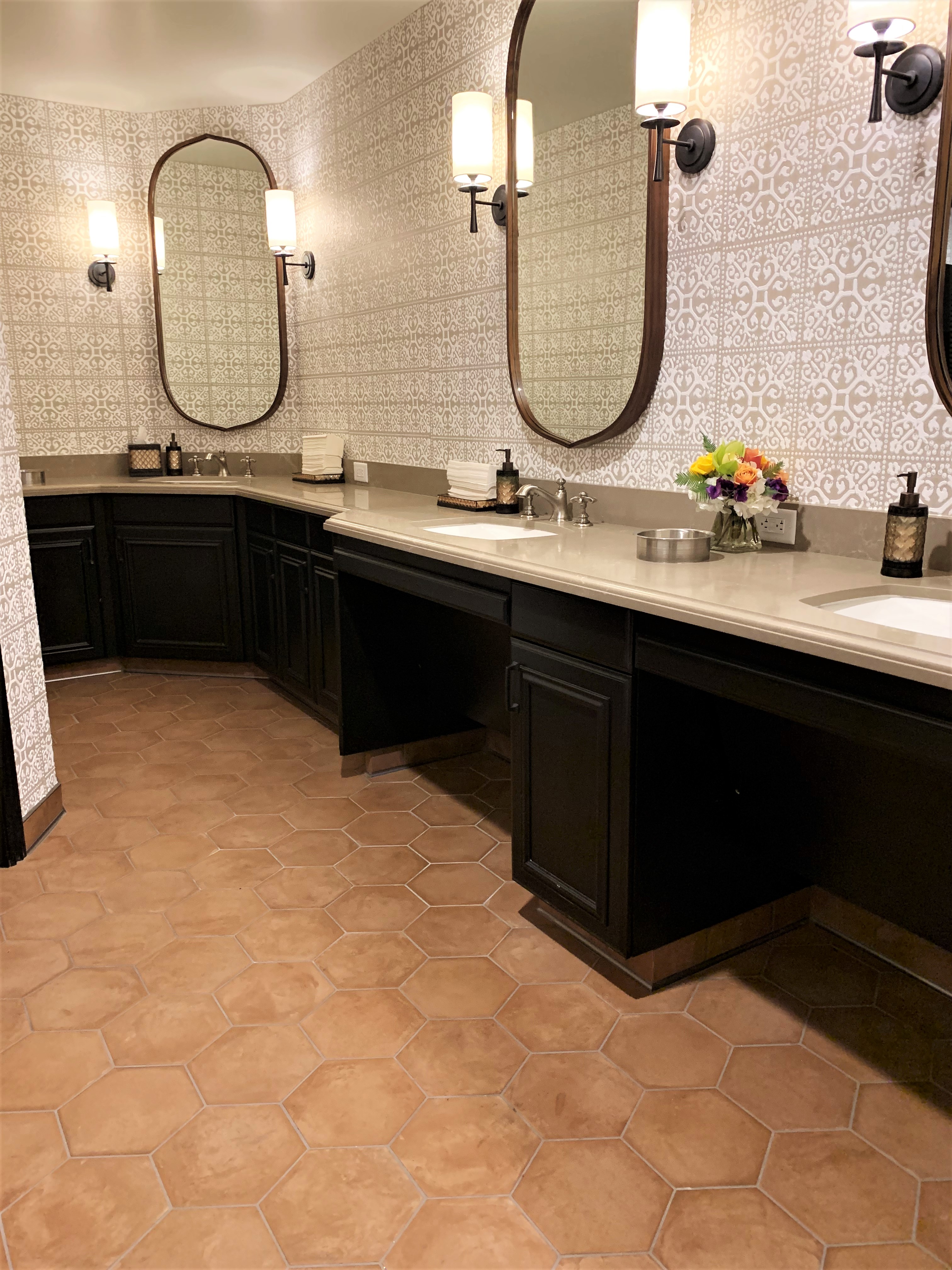 commercial work, bathroom, rustic floor stile, counter tops