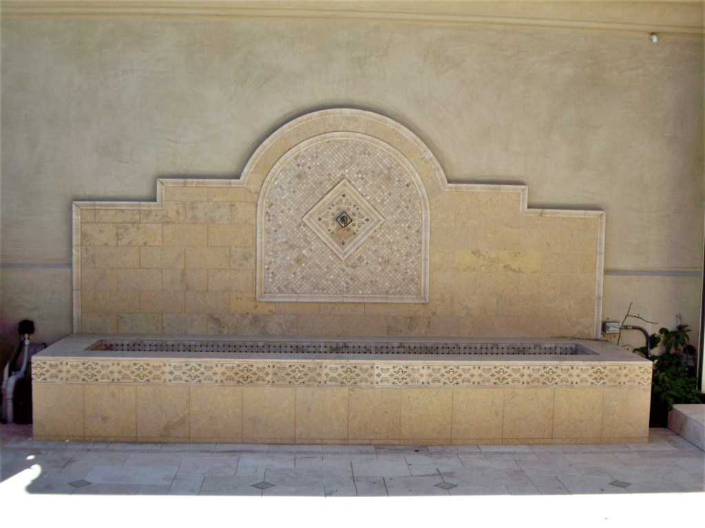 exterior design, fountain, mosaic
